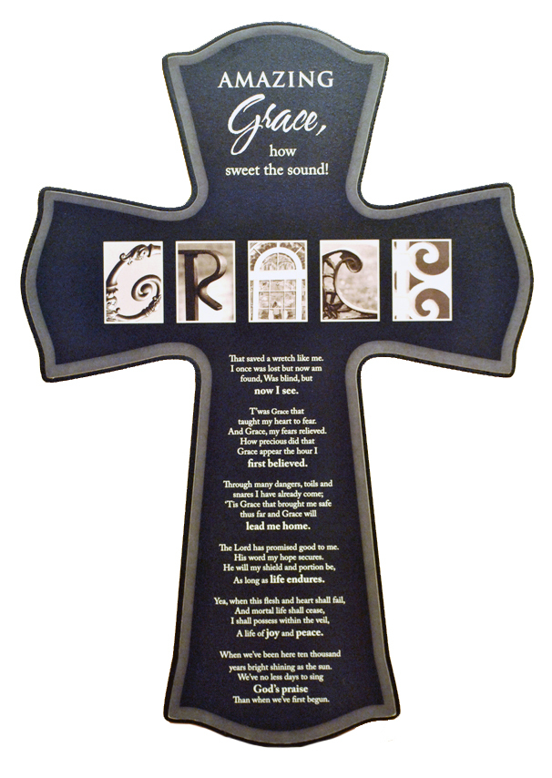 Wood Cross -- Amazing Grace