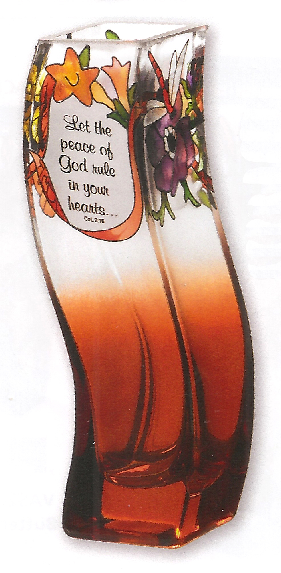 Wavy Glass Vase -- Col 3:15 -- Jewel Bouquet